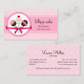 エレガントなダマスク織のケーキはベーカリーをぽんと鳴らします 名刺 (正面/裏面)