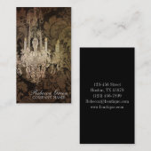 エレガントなダマスク織のシャンデリアのインテリア・デザイナー 名刺 (正面/裏面)