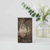 エレガントなダマスク織のシャンデリアのインテリア・デザイナー 名刺 (スタンド正面)