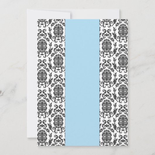 エレガントなダマスク織のベビーシャワーの招待 招待状 (裏面)