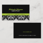 エレガントなダマスク織のモダン及びスタイリッシュ 名刺 (正面/裏面)