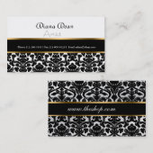 エレガントなダマスク織の名刺 名刺 (正面/裏面)