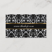 エレガントなダマスク織の名刺 名刺 (裏面)