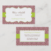 エレガントなダマスク織の名刺 名刺 (正面/裏面)