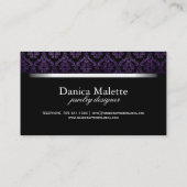 エレガントなダマスク織の名刺 名刺 (裏面)