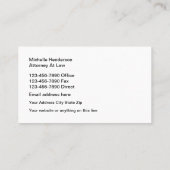 エレガントなダマスク織の弁護士 名刺 (裏面)