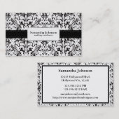 エレガントなダマスク織の結婚式の調整者の名刺 名刺 (正面/裏面)