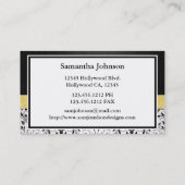 エレガントなダマスク織の結婚式の調整者の名刺 名刺 (裏面)