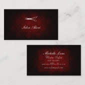 エレガントなダマスク織の美容師の美容師のエメラルド 名刺 (正面/裏面)