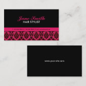 エレガントなダマスク織の花のモダンな専門のスタイリッシュ 名刺 (正面/裏面)