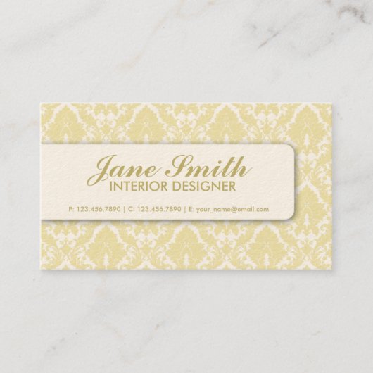エレガントなダマスク織の花のレトロの専門のスタイリッシュ 名刺 (正面)