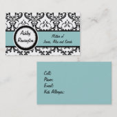 エレガントなダマスク織の青いお母さんのテレホンカード コーリングカード (正面/裏面)