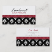 エレガントなダマスク織スタイリッシュな花パターンモダン 名刺 (正面/裏面)