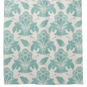 エレガントなダマスク織パターン シャワーカーテン (正面)