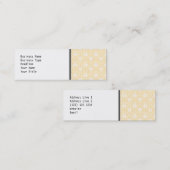 エレガントなダマスク織パターン。 軽い金ゴールド色 スキニー名刺 (正面/裏面)