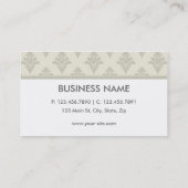 エレガントなダマスク織花パターンインテリア・デザイナー 名刺 (裏面)