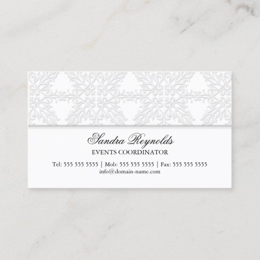 エレガントなダマスク織 名刺 (裏面)