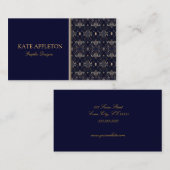 エレガントなダマスク織 名刺 (正面/裏面)