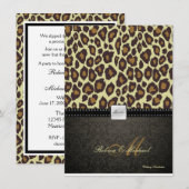 エレガントなダマスク豹の結婚式招待状 招待状 (正面/裏面)