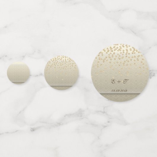 エレガントなダマスク, ゴールド ダイヤモンド, 愛の名前 コンフェッティ (正面)