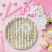 エレガントなダメージ加工 フレンチ クラシック ヴィンテージ スタイル ペーパープレート (パーティー)