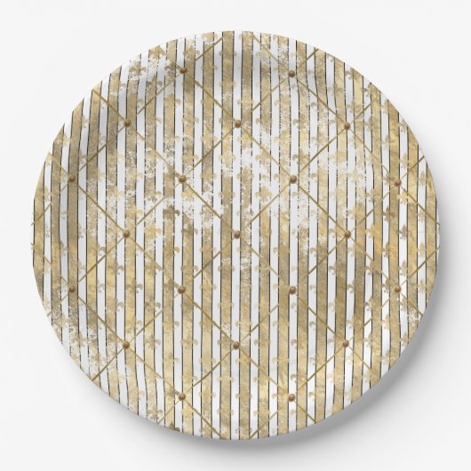 エレガントなダメージ加工 フレンチ クラシック ヴィンテージ スタイル ペーパープレート (正面)