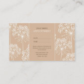 エレガントなダンデライオンの美容師予約カード 名刺 (裏面)