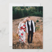 エレガントなダークグリーンゴールドボタニカルフォトウェディング 招待状 (裏面)