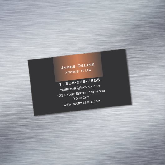 エレガントなダークグレーの銅の弁護士 マグネット名刺 (インサイチュ)