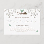 エレガントなダークゴールドの蝶のディテール エンクロージャーカード (正面)