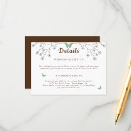 エレガントなダークゴールドの蝶のディテール エンクロージャーカード