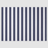 エレガントなダークネイビーブルーとホワイトのストライプ模様 薄葉紙 (正面)