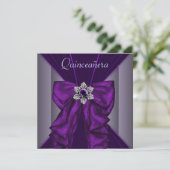 エレガントなダークパープルのキンセアニエラパーティー 招待状 (スタンド正面)