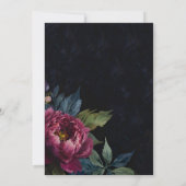 エレガントなダークピンクの水彩花の結婚式 招待状 (裏面)