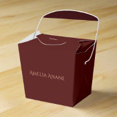 エレガントなダークレッド＆ブッシュピンクのスクリプトサンクス フェイバーボックス