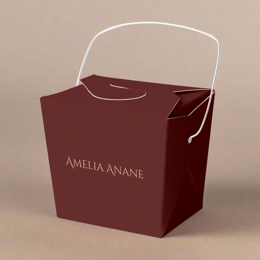 エレガントなダークレッド&ブッシュピンクのスクリプト ありがとう フェイバーボックス