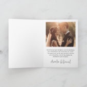 エレガントなダーク縦オーバーレイ結婚式の写真が折り畳まれた サンキューカード (内部)