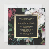 エレガントなダーク フラワーの卒業パーティー写真 招待状 (裏面)