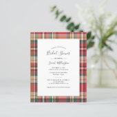 エレガントなチェック柄のラスティックな結婚式前祝いの招待状 (スタンド正面)
