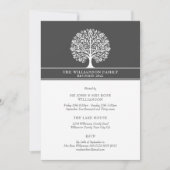 エレガントなチェック柄の家族再会 招待状 (正面)