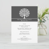 エレガントなチェック柄の家族再会 招待状 (スタンド正面)