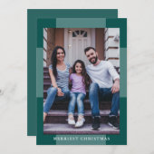 エレガントなチェック柄の最も楽しいクリスマスの写真 シーズンカード (正面/裏面)