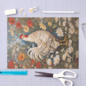 エレガントなチキンとデイジーの花 薄葉紙 (クラフト)