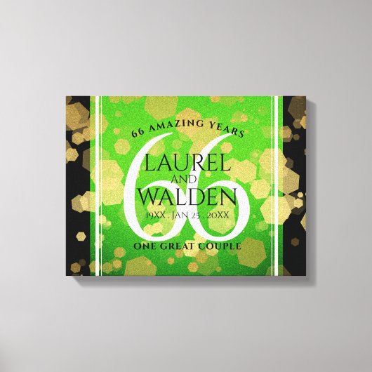 エレガントなチタナイト66周年結婚記念日 キャンバスプリント (正面)