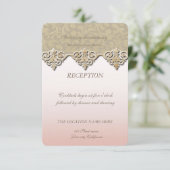 エレガントなチックなダマスク柄の結婚式の披露宴 招待状 (スタンド正面)