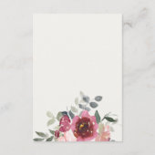 エレガントなチックなバーガンディローズのフラワーレセプション エンクロージャーカード (裏面)