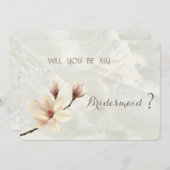 エレガントなチックなマグノリアの花のウェディングパーティーのカード 招待状 (正面/裏面)