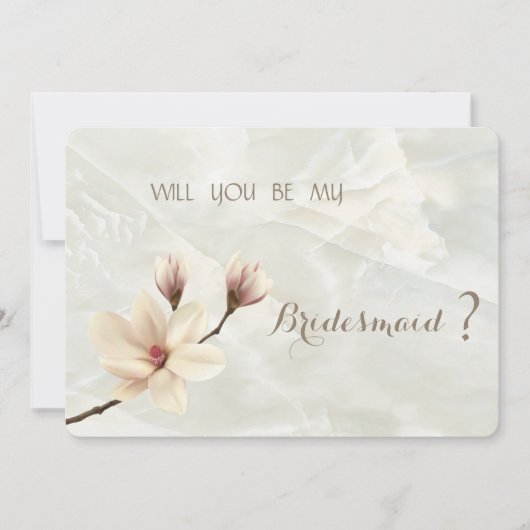 エレガントなチックなマグノリアの花のウェディングパーティーのカード 招待状 (正面)