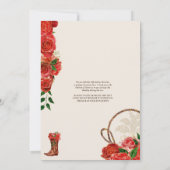 エレガントなチャローレッドローズ ウエスタンランチ キンセアニエラ 招待状 (裏面)