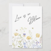 エレガントなチャーム アイボリー＆ゴールド ワイルドフラワー ブライダル 招待状 (裏面)